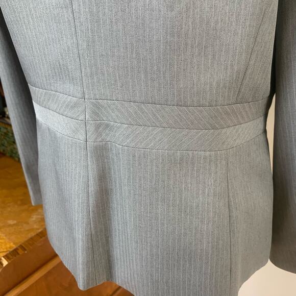 Kasper Size 16 Women's Pinstripe Blazer Jacket Gray Single Button Office Career - Picture 5 of 11